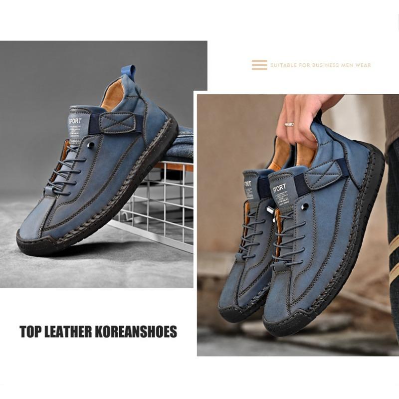 Men's Casual Leather Shoes,Ankle Boots Lightweight Loafers,Mid Top Walking Driving Shoes