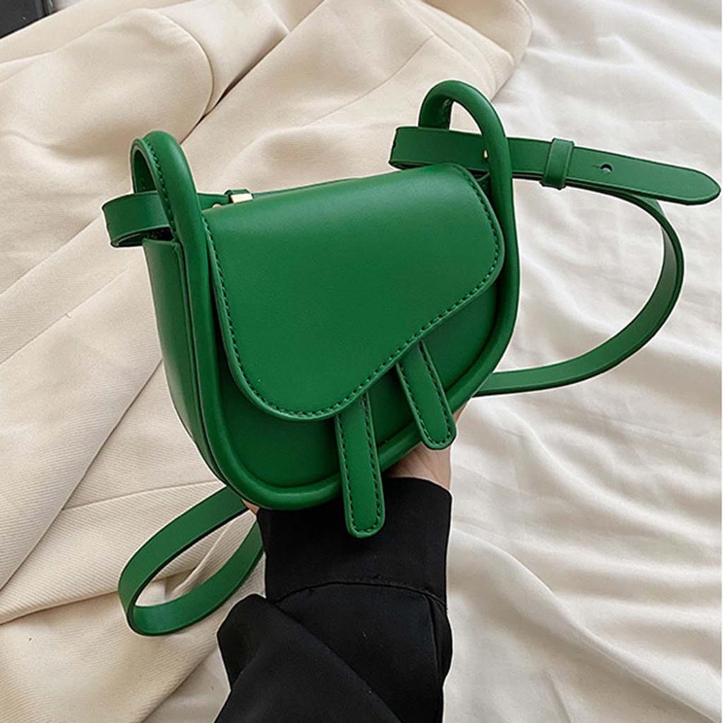 Female Woman Casual Shoulder Bag PU Leather for Shopping Dating, Commuting Green