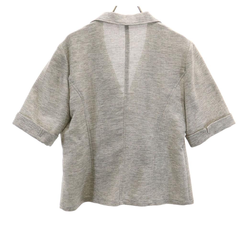 Leilian Made In Japan Short Sleeve Jacket 13 Gray Women Used