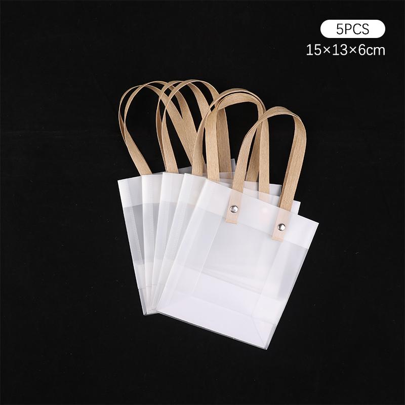 5Pcs Frosted Translucent Pvc Loot Bag Gift Bagbbags For Gifts Packing Bag Pvc Hand Bag Party Decor Souvenir Tote Bags