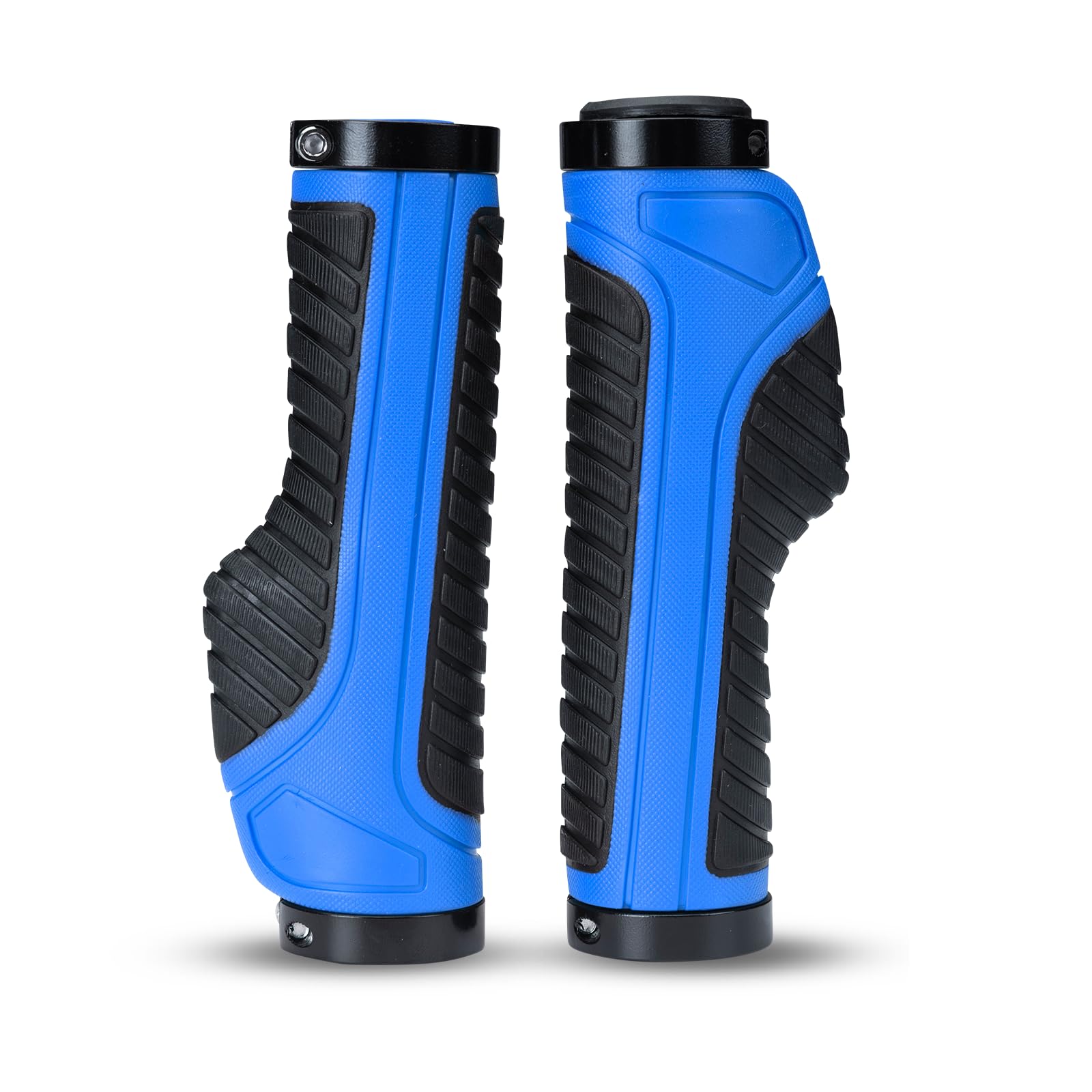 

ROCKBROS Bicycle Handlebar Double Easy Shock Left and Right Inner Suitable for Cross Mountain Cross and Folding Simple Blue Grips, Lock, Grip, синий