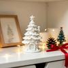 Compact Desktop Christmas Decor 3D Printed Tree House DIY Kit, White Primer Miniature Model for Painting, Holiday Craft Kids, Micro Landscape Ornament