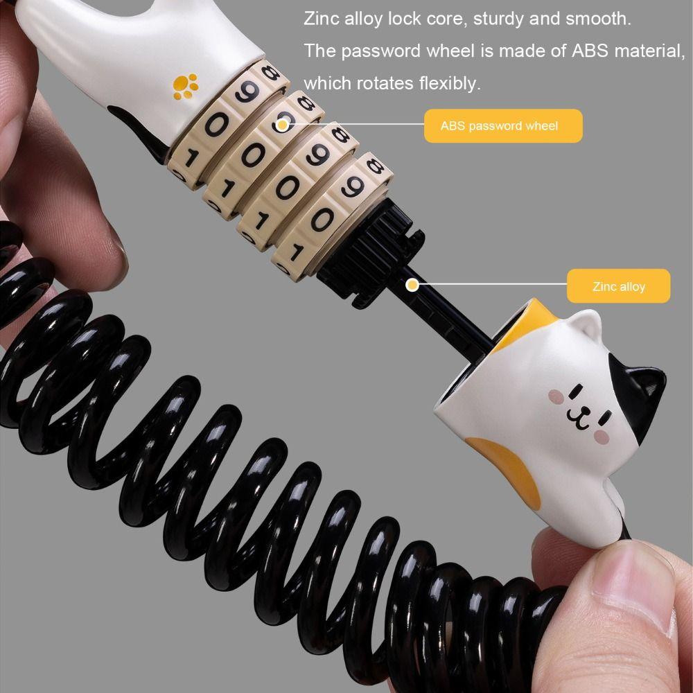 Anti Theft Cycling Lock Telescopic Steel Cable Bike Security Lock Helmet Protection