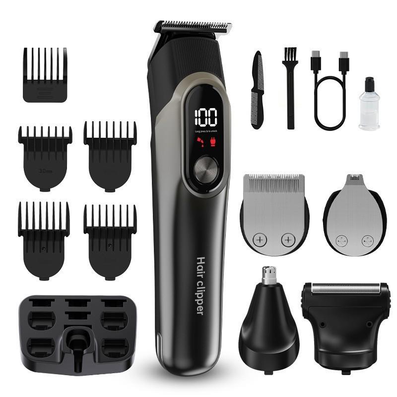 Waterproof electric shaver, household men's hair clipper, multi-functional electric nose hair trimmer set wholesale