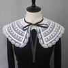 Women Girls Mesh Embroidery Shoulder Wrap Detachable Fake Collar Shawl Cape Decorative Collar Shirt Sweater Lapel Capelet