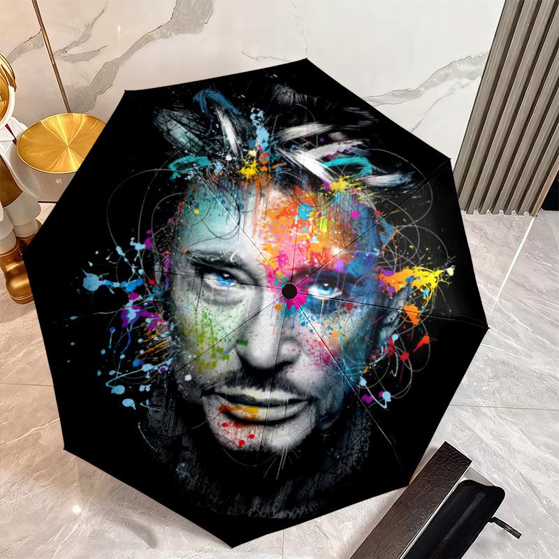 French legendary rock singer and actor Johnny Hallyday umbrella is suitable for all seasons, including home travel and outdoor activities Y13