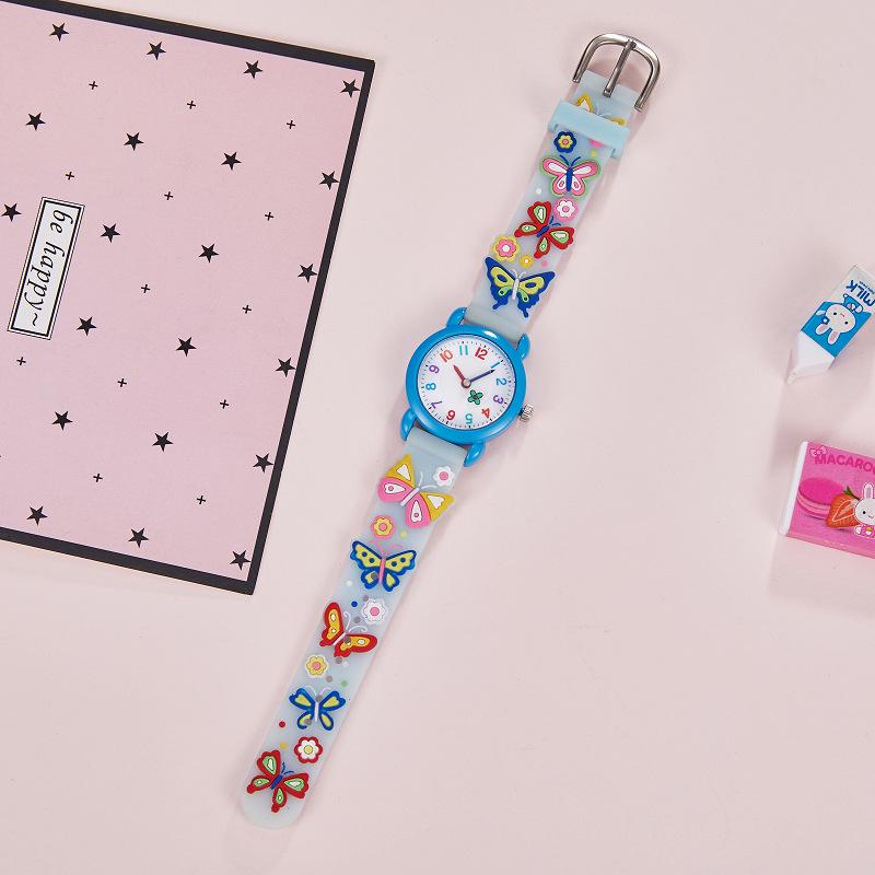 Waterproof Silicone Strap Quartz Watch for Primary School Students 110