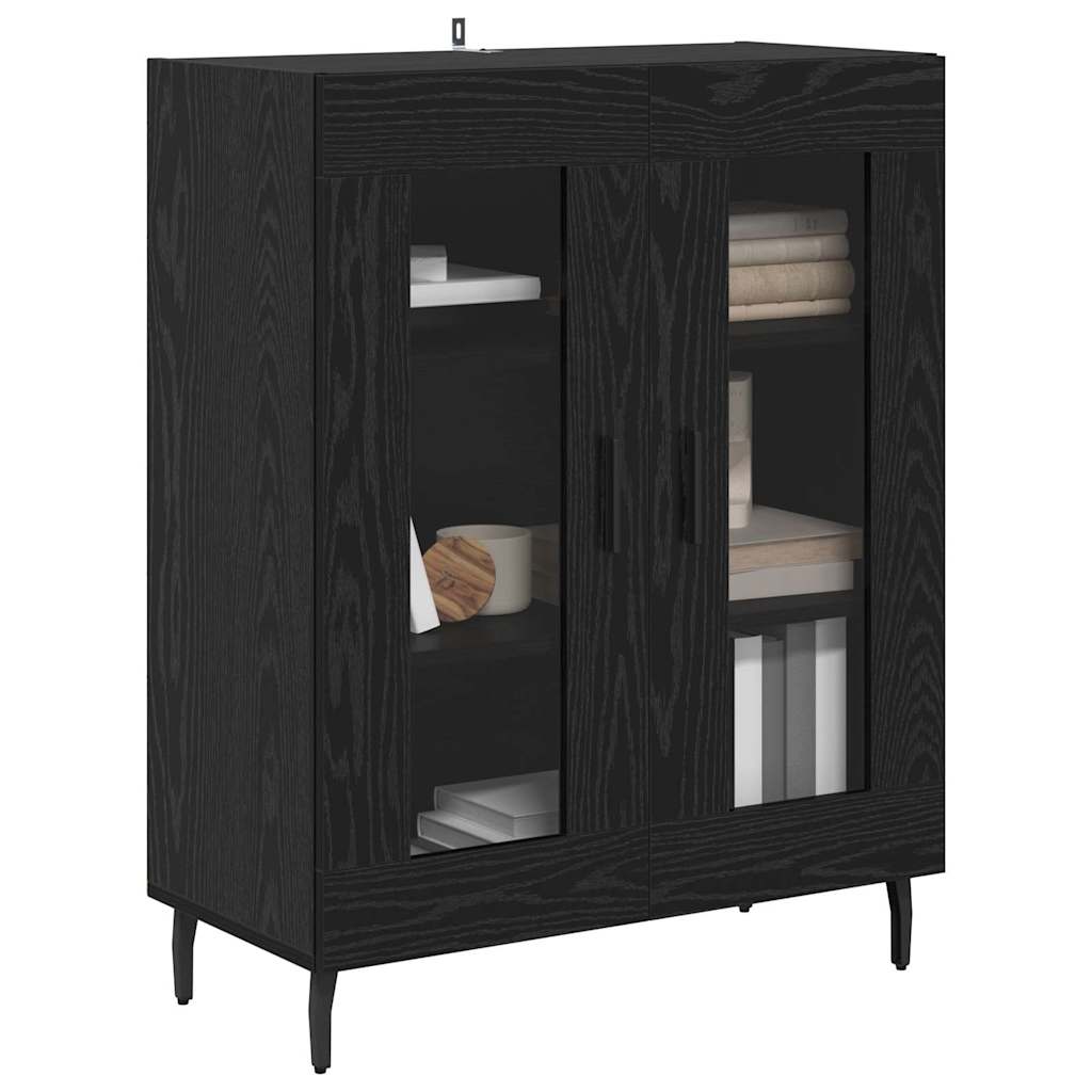 Sideboard in Black Oak Look 69.5 x 34 x 90 cm Particle Board
