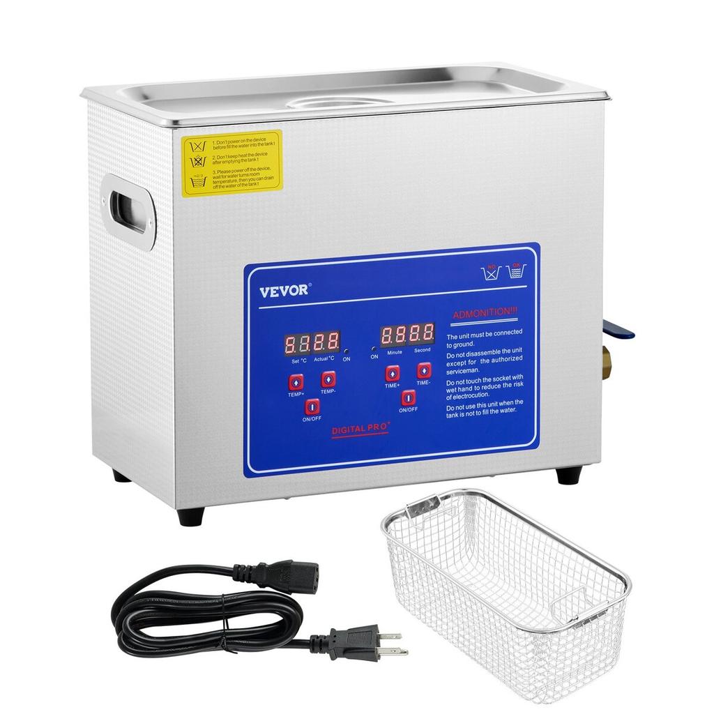 Ultrasonic Cleaner Machine, 6L Stainless Steel Ultrasonic Cleaning Machine, with Digital Heater Timer, Jewelry Cleaning for Commercial Personal Home