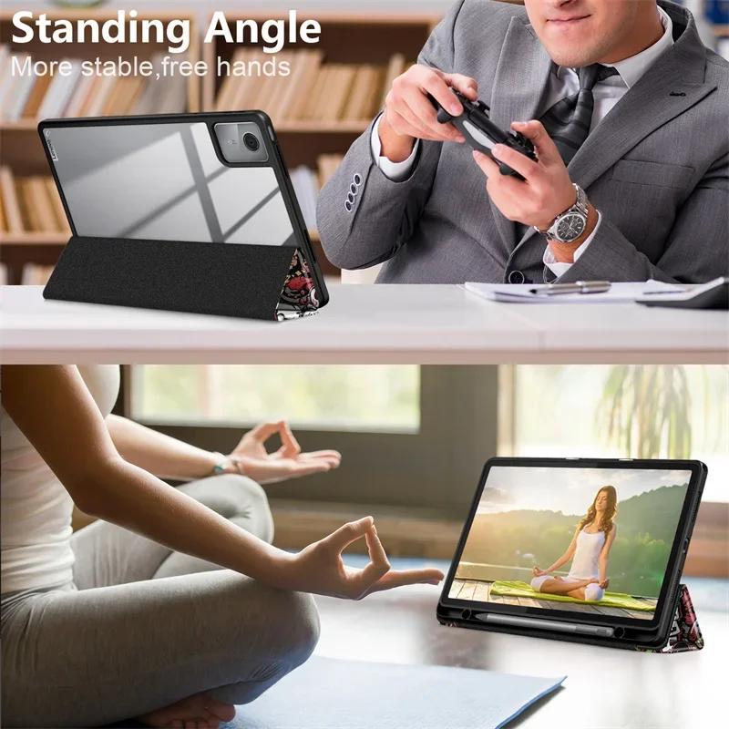 Tablet Case For Lenovo Xiaoxin Pad 2024 Case TB331FC 11'' With Pencil Holder Magnetic Clear Soft Back Cover For Lenovo Tab M11 TB330FU Case