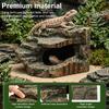 Reptile Hideout Cave Decorative Rock Basking Platform Aquarium and Terrarium Resin Ornament for Bearded Dragon Lizard Fish
