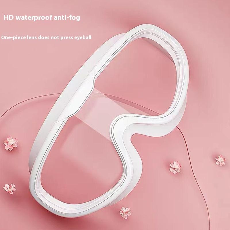 Risers Swimming Goggles Large Frame Nearsighted Swimming Goggles Waterproof Anti-fog HD Transparent One-piece Ear Plugs