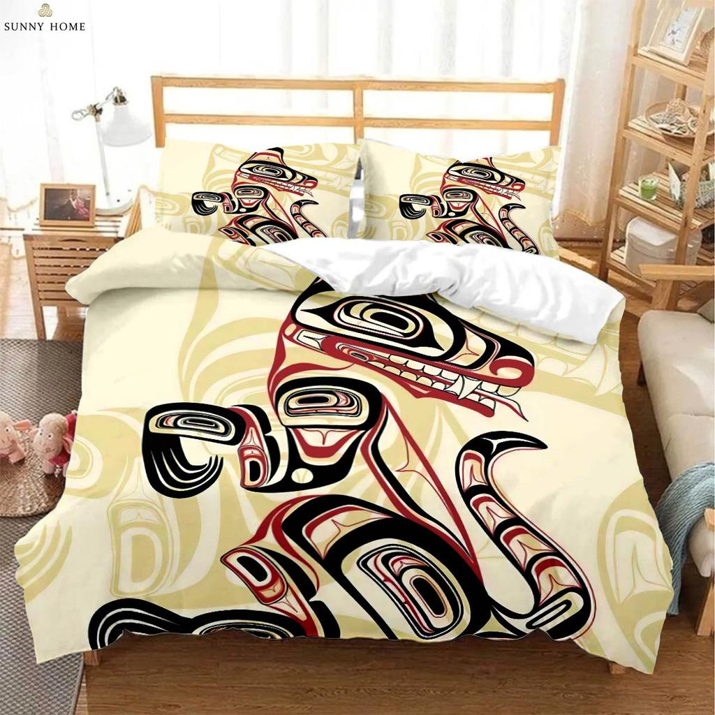 Animal Texture Leopard 3D Printed Quilt Cover Bedding Set Polyester Machine Washable Quilt Cover Pillowcase Three-piece Set