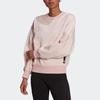 Adidas Plain Loose Round Neck Pullover Sweatshirt Women Tops Light-Pink HE4147