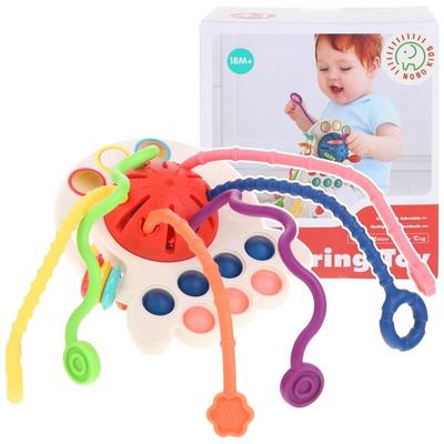 Octopus Sensory Toy Anti-Stress Tug Teether - Red