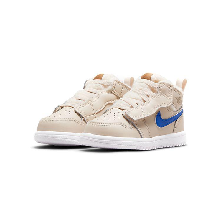 Air Jordan 1 Mid ALT Utility TD Fleece Dětské tenisky Tan Pearl-White Dark-Driftwood DO2210-264