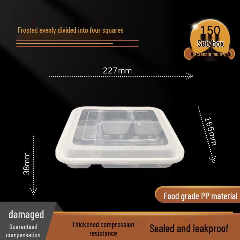 Jiwanggu Disposable 4-Compartment Microwavable Food Containers