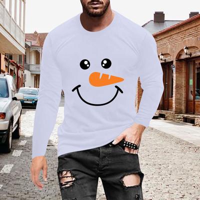 Men's T Shirt O-Neck Clothing Apparel Outdoor Long Sleeve Print Fashion Designer Vintage