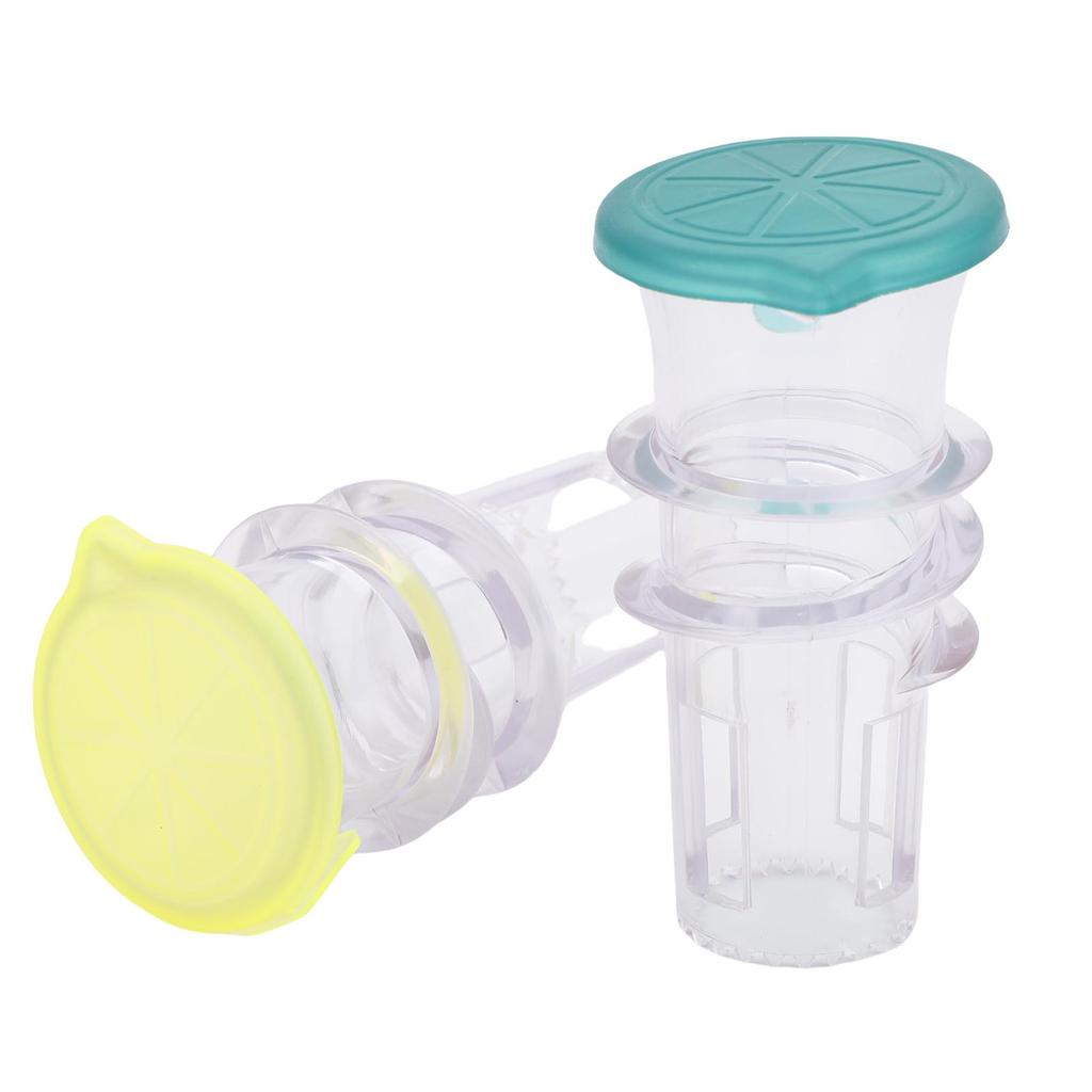2PCS Screw Top Lemon Squeezer PP Portable Mini Manual Lemon Juicer Squeezer Orange Press with Lid for Seasoning Cooking