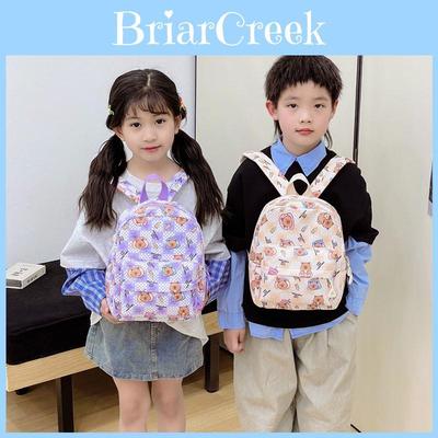 Cute Pudding Capybara Milk Tea Checkered Cartoon Pattern Children Backpack For School Use