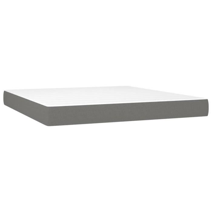 347835 vidaXL Matelas de lit à ressorts ensachés Gris foncé 180x200 cm epaisseur 20 cm