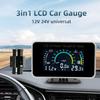 AD 3 In 1 LCD Automobile Digital Water Temperature Gauge Oil Pressure Gauge Voltmeter Water Temperature Sensor Adapter for Car