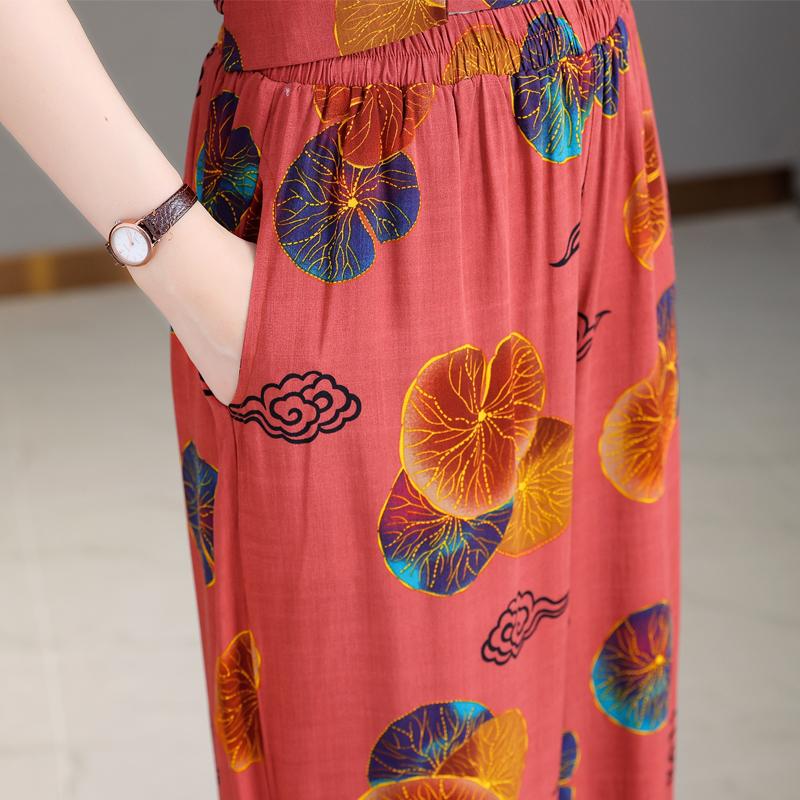 Damen-Hosen-Sets, Sommer, Übergröße, elegantes 2-teiliges Set für Damen, lässige Hose mit hoher Taille und Kurzarmbluse