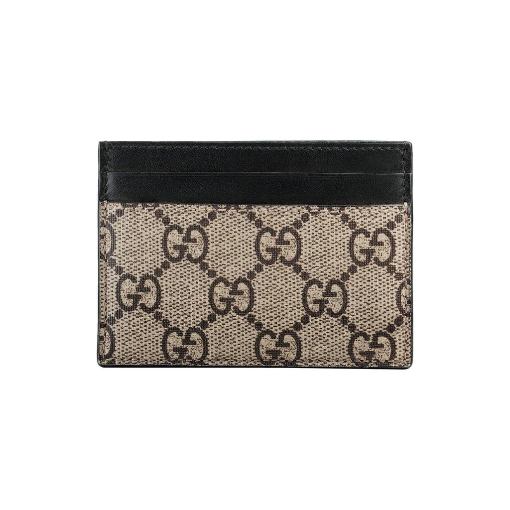 GUCCI Canvas Leather Card Holder Card Holder Men's Ebony Black (Unisex) Card Holders 451277 K541N 8666