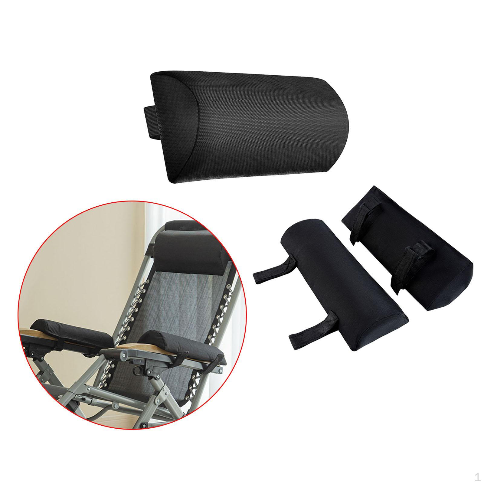 

Подушка-подголовник для откидного кресла и 1 пара накладок на подлокотники, регулируемый черный пенополиуретан с эффектом памяти