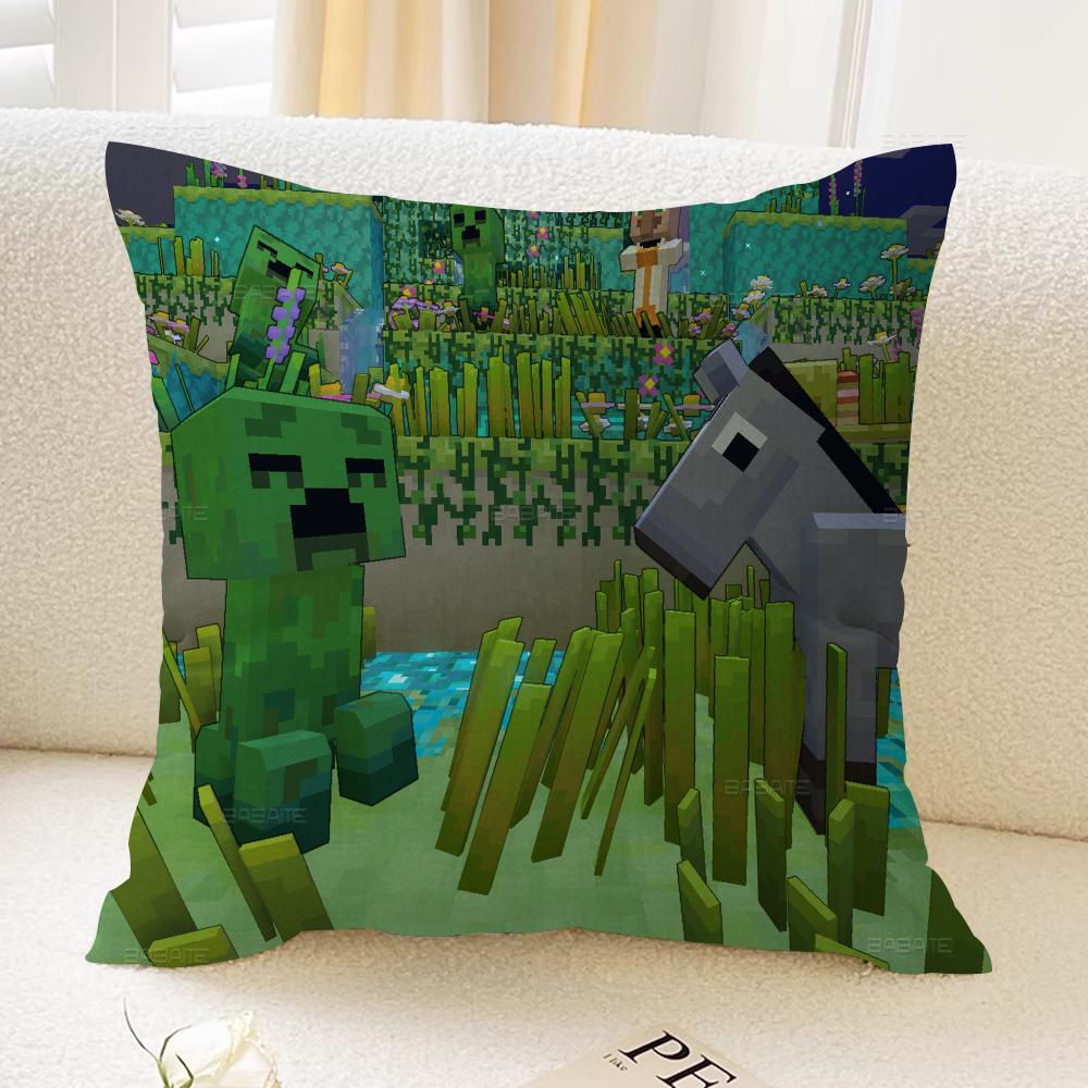 Game MC Wolf Ocelot Pig Ghast Pillow Cover Sofa Cushion Cover Home Room Decoration Children Gift