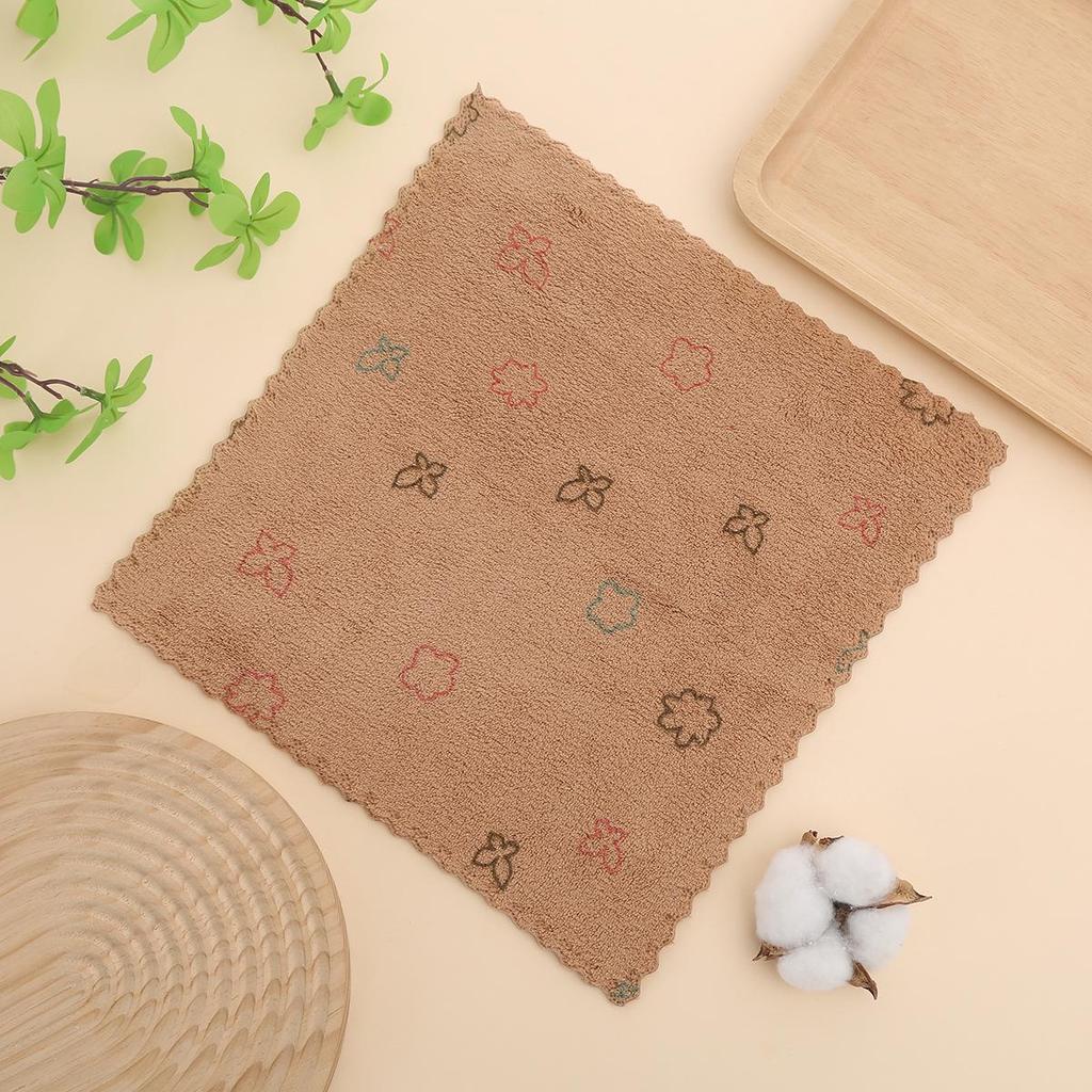 Coral Fleece Absorbent Kitchen Dishcloth - Small, Thick, Easy-to-Use Hand Towel for Dishwashing
