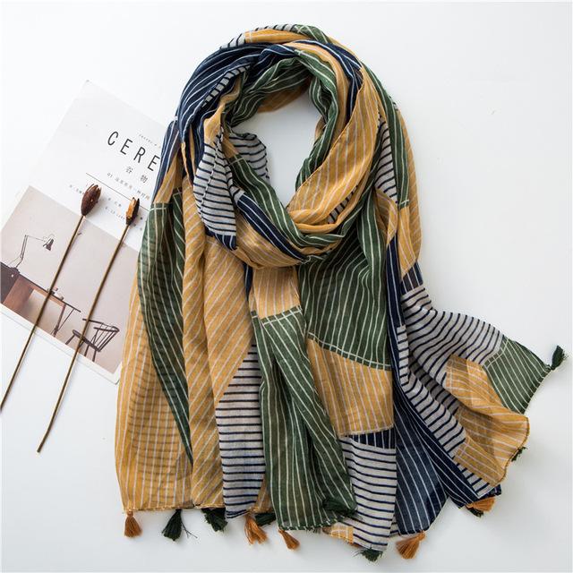 

Модный женский ацтекский милый пляжный хиджаб с цветочной бахромой в горошек, шали и накидки, женские платки, длинная бандана из пашмины, мусульманский палантин