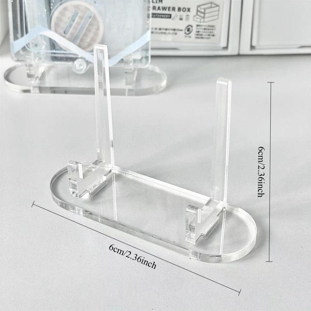Clear Acrylic Display Stand Practical Easel Design Desktop Organizer For Cards, Badges, Mini Collectibles & Photos Display