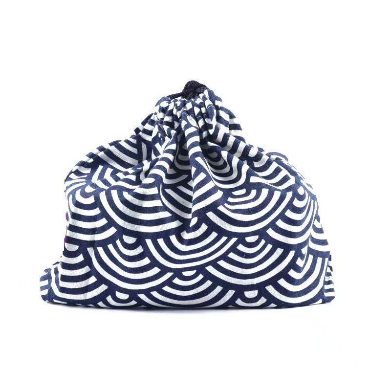 Japanese Style Cute Drawstring Lunch Bag Storage Bag Travel Picnic Portable Bento Storage Bundle Tote Pouch Cutlery Storage Gift