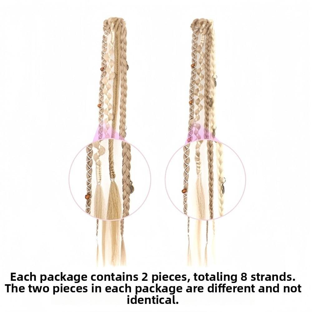 Peruca de 16 Polegadas Apliques de Cabelo Sintético Feito à Mão Trança Longa com Presilha para Uso Diário Festa