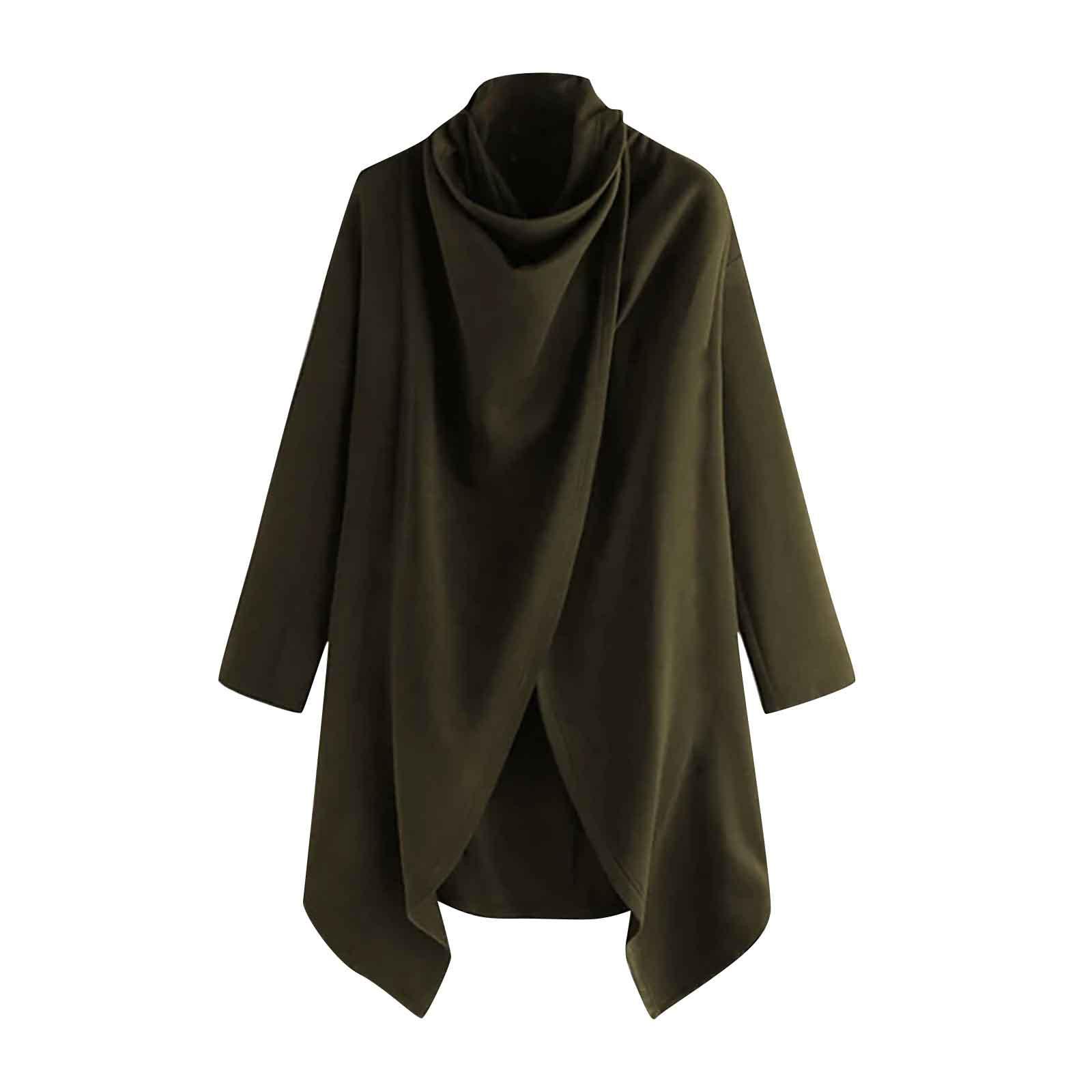 

И Зимняя Мужская Модная Куртка Однотонное Пальто Панк Необычный Ветрозащитный Плащ XL зелёный