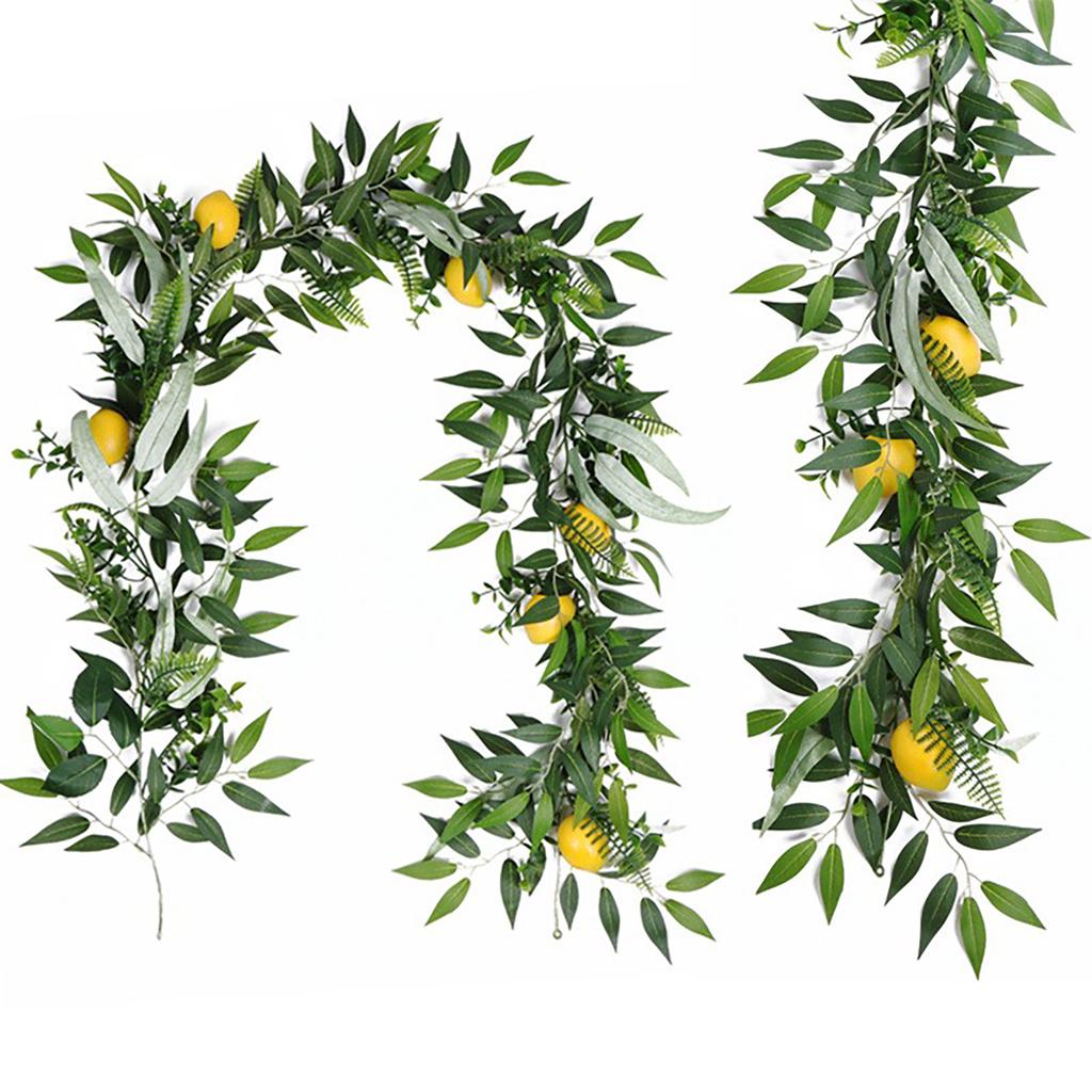 Artificial Lemon Garland Decorative Lifelike Greenery Lemon Vine Garland for Home Wedding Decoration
