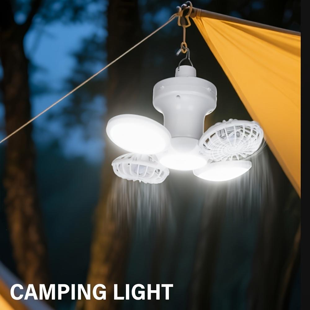Solar camping barbecue fan light 2-in-1 portable solar adjustable suspension angle suitable for camping barbecue, RV, yard, emergency backup