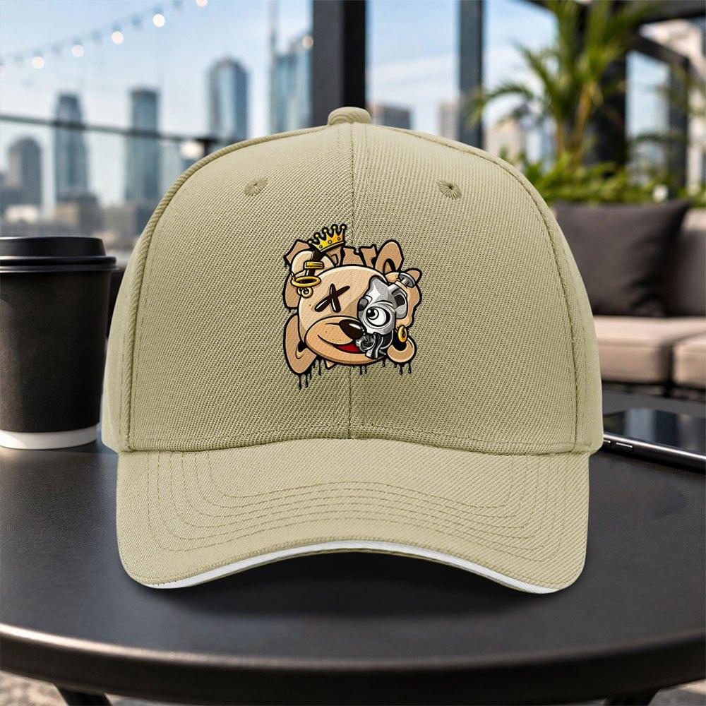 Mechanical Bear Graffiti Baseball Cap Unisex Adjustable Duckbill Cap Casual Lightweight Outdoor Hat Multiple Colors