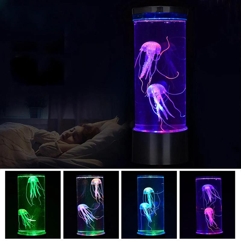 LED Jellyfish Aquarium Night Light, 7-Color Changing, Mood Lamp for Home Office Sleep Relax, Gifts