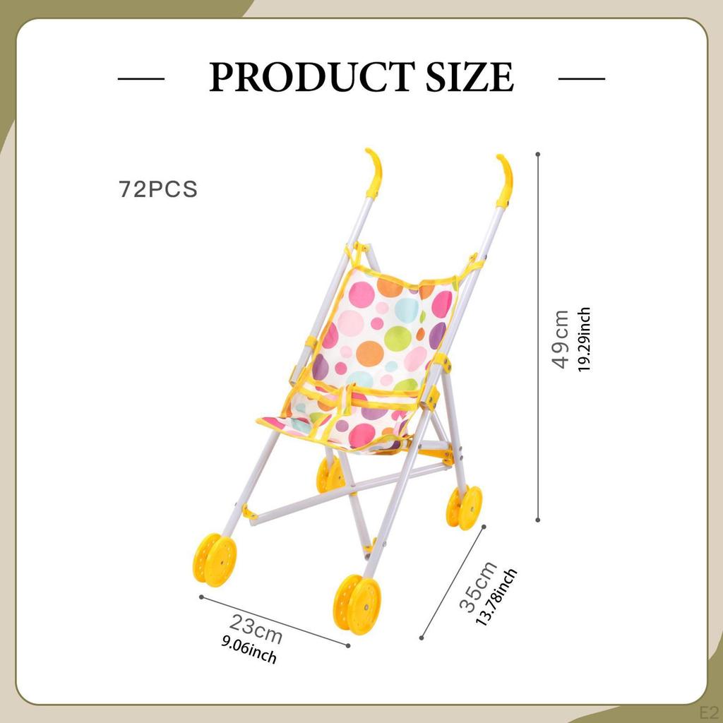 Doll Toy Kids Play Accessory Educational Folding Simulation Pushchair Pram for Party