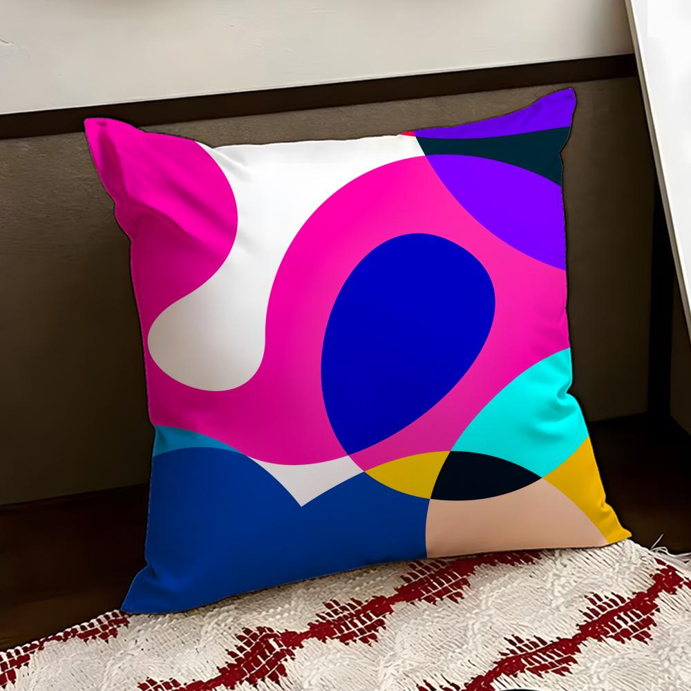 Abstract Curve Colors Cushion Cover Reversible Soft Durable Pillow Cover Home  Car MultiScene Use for Daily Comfort