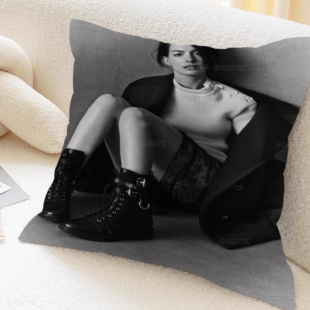 A-anne H-hathaway Pillow Gift Home Office Decoration Bedroom Sofa Car Cushion Cover Case 45x45