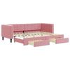 VidaXL Lit de jour avec gigogne et tiroirs rose 80x200 cm velours 3196735