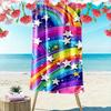 Rainbow and Stars Pattern Towel A Must-have Beach Towel for Beach Travel