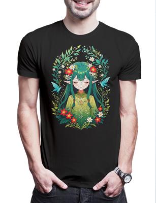 Wood Elf Herren T-Shirt Art Nouveau Fantasy Elves Elfen Fairy Fairies Lord RPP