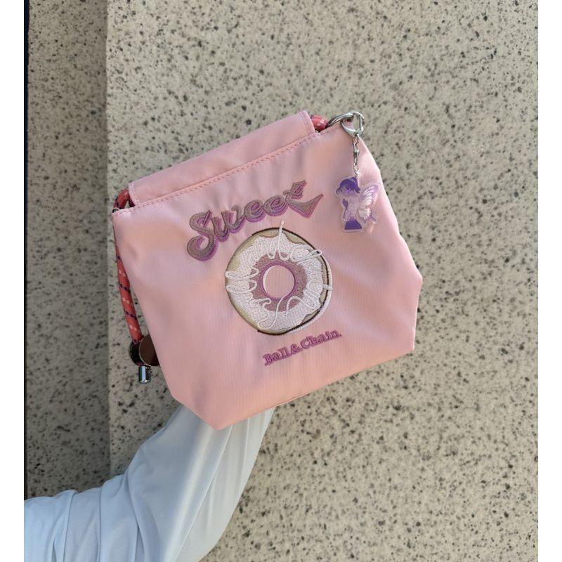 

Summer Japanese Style Ball Chain Large Capacity Work Clothing Canvas Small Bag Female 2025 New Crossbody Mobile Phone Bag