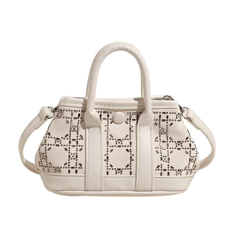 Bright diamond decoration casual senior sense of modeling soft durable fashion exquisite new light luxury commuter slanting cross shoulder handbag