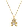 Bear Micro-Inlaid Necklace Earrings Set, Light Luxury Micro-Inlaid Personality Temperament Banquet Earrings, Necklace Combination