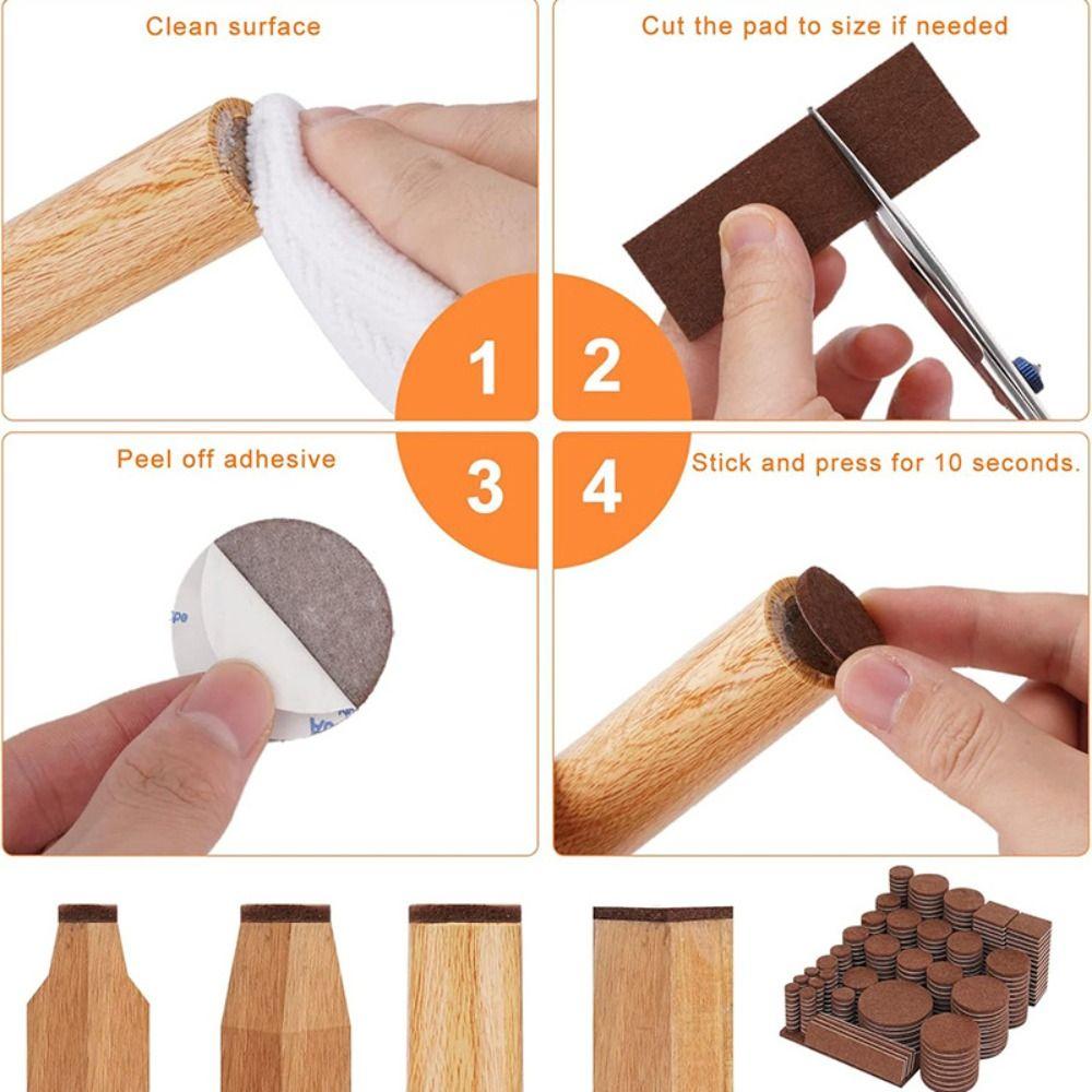 136/300 Stück Verschiedene Größen Filz Möbel Kratzschutz Bodenschutz Möbelgleiter Stuhlbeine